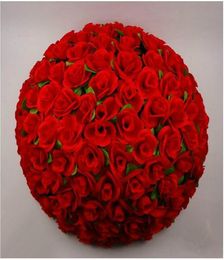 New arrival 50 CM20quot Artificial Silk Flower Rose Kissing Ball Large Size Lantern for Christmas Ornaments Party Wedding Decor2685309