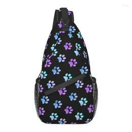 Backpack Blue Purple Galaxy Dog Sling Chest Bag Custom Shoulder Crossbody For Men Travel Hiking Daypack