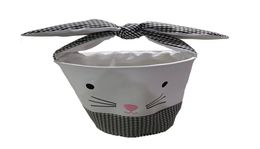 Check Ear Bow Tie Bunny Easter Basket Purple Plaid Easter Day Gift Bag Cartoon Blanks Bunny Bucket For Kid Egg Candies DOM17666709057