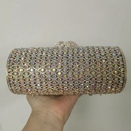 XIYUAN Women Gold/Blue/Silver Crystal Clutch Bag Evening Bags Wedding Bridal Rhinestone Handbags Party Dinner Minaudiere Purses 240520