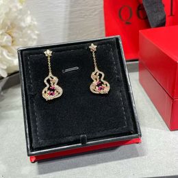 earrings woman designer earrings for men New national wind flower vine gourd earrings gold-plated temperament star atmospheric new Chinese long earrings for women