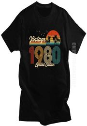Vintage 1980 Limited Edition TShirt Men Graphic Tops Tees 40 Years Old 40th Birthday Gift T Shirt 100 Cotton Tshirt Clothing 2106654579