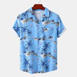 Men's Casual Shirts Horror Pattern Hawaii Plus Size Printed Short Sleeve Summer Chinese Breathable Beach Floral Shirt