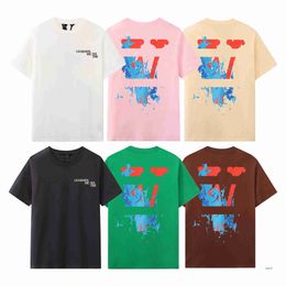 Mens Women Designers T Shirts Loose Tees Brands Tops Mans Casual Shirt Luxurys Clothing Street Polos Shorts Sleeve Clothes Summer V-12 BMNF