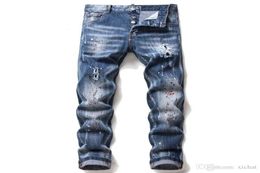 men denim Men039s Jeans denim jeans hole cute casual slim Hombre letter star man embroidery patchwork pant for trend brand skin4924046