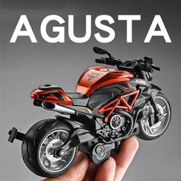 Diecast Model Cars Agusta Alloy Motorcycle Model Miniature Diecast Racing Off-road Motorcycle Simulation Car Toy Street Motorcycle Model Boy Gift Y240520QTYV