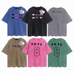 Mens T-Shirt Designer Ba Tees Brand Vintage Retro Washed T Shirts Mens Womens Short Sleeve Hip Hop Streetwear Tops Shorts Casual Clothing Clothes B-9 I8J3