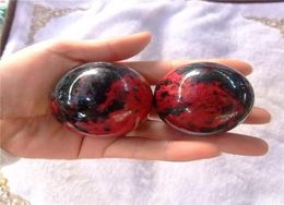 2pcs Natural peach blossom jade Crystal gemstone sphere reiki healing bloodstone polished ball as gift mineral stone4628558