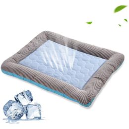 Kennels Pens Cooling Pad Bed For Dogs Cats Puppy Kitten Cool Mat Pet Blanket Ice Silk Material Soft Summer Slee Pink Blue Breathabl Dh1Ay