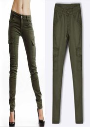 Military Women039s Cargo Pants Multipocket Low Waist Slim Stretch Army Green Pencil Pants Casual Sportswear Joggers Trousers9966799