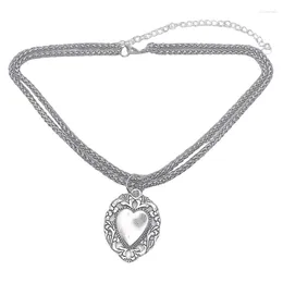 Pendant Necklaces Loves Charm Double Layer Necklace Collar Chain Y2K Peach Heart Sweater Chains N2UE