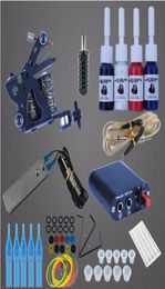 Permanent Makeup Machine Tattoo Beginner Kits 8 Wrap Coils Guns Tattoo MachineSet Black Pigment Sets Power Supply Tatto Supplies9502015