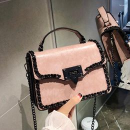 Shoulder Bags Female Retro Fashion Square Bag 2024 Women's Designer Handbag Quality PU Leather Women Chain Tote Messenger