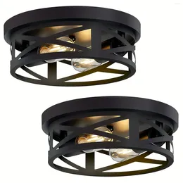 Ceiling Lights 2pcs Flush Mount Light For Restaurant Farmhouse Kitchen Retro Industrial Style Lamps Dining Room Decoration