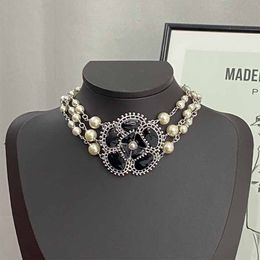 Designer Jewelery Flower Pendant Necklace Choocker For Women Weeding Party Black with box