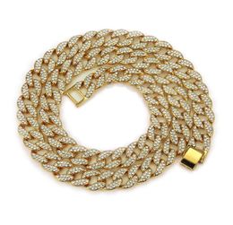 Hip Hop Necklace Bracelet Bling Fashion Chains Jewellery Men Gold Silver Miami Cuban Link Chain Necklaces Diamond Iced Out Necklaces1601006