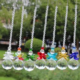 Decorative Figurines Crystal Ball Suncatcher Hanging Crystals Angel Chakra Rainbow Maker Guardian Ornament Window Decor