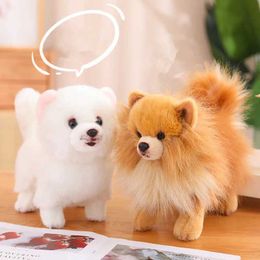 Stuffed Plush Animals Lifelike Fluffy Pomeranian Plush Toy Simulation Stuffed Animals Cute Pets High Quality Puppy Plushies Doll Model for Girls Gifts