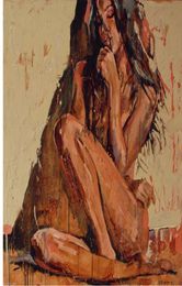 Hand Painted Abstract Portrait Oil Painting On Canvas sexy nude girl No stretch And No Framed Home Decoration9595319