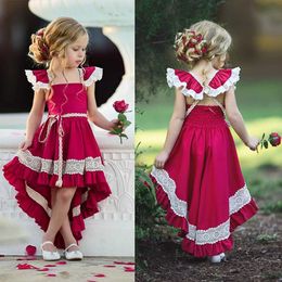 Girl's Dresses 2019 Summer Girl Dress Sleeveless Lace Princess Dress Birthday Evening Party Tutu Dress Little Girl Dress 1-5T d240520