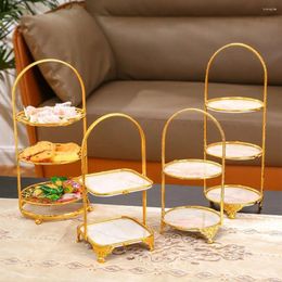 Decorative Plates Birthday Dessert Table Decoration Wedding Iron Art Rack European Fruit Cake Multi Layer Tray