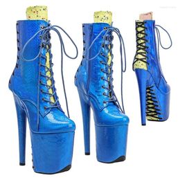 Dance Shoes Auman Ale 20CM/8inches PU Upper Sexy Exotic High Heel Platform Party Women Round Toe Ankle Boots Pole 297