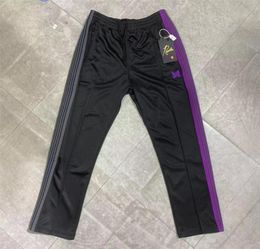 Purple Sweatpants Men Women Double Color Side Stripe Embroidery Pants Joggers Track Trousers4175302