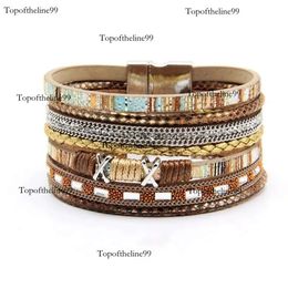 Tennis Wrap Bracelets For Women Braided Leather Rope Handmade Multi-Layer Jewelry Gifts Bijoux Femme Original edition