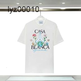 Luxury Clothing Street Shorts Sleeve Clothes Casablanca Fashion t Shirt Men Women Designers Tees Apparel Tops Man Casual Chest Letter 4USC