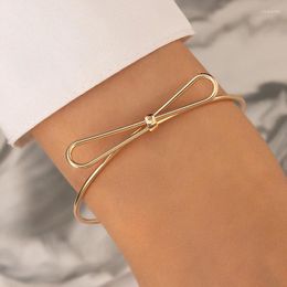 Bangle Punk Open Adjustable Bow Cuff Bracelets Bangles For Women Fashion Simple Wrist Bowknot Gift Jewellery