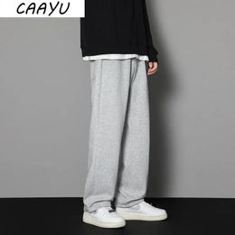 CAAYU Sweatpants Mens Straight Pants Large Size Male Loose Black Casual Pants Streetwear Sport Trousers Joggers Oversize Sports 240510