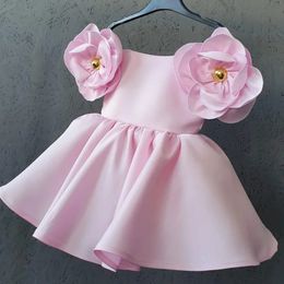 Fashion Flowers Girls Dress 1st Year Birthday Party Baby Baptism For Princess Christmas Costume Infants Vestidos 240517