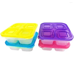 Storage Bottles 4 Pcs Food Container Snack Containers Lunch Holder Compartment Fruit Pp Bento Case