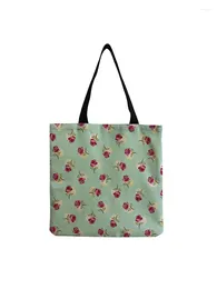Shoulder Bags Fashion Rose Women Handbag Female Large Capacity Floral Printing Bag Lady Eco Friendly Shopper Can Custom Pattern