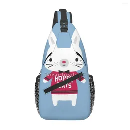 Duffel Bags Preppy - Hoppy Days Chest Bag Retro With Zipper Mesh Daily Cross Customizable