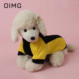 Dog Apparel OIMG Fashion Casual Small Medium Dogs Pullover Autumn Winter Clothing Plush Thickened Puppy Coat Sports Warm Pet Sweater