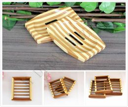 Natural Bamboo Wooden Soap Dish Wooden Soap Tray Holder Storage Soap Rack Plate Box Container for Bath Shower Bathroom7638637