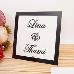 Other Event & Party Supplies Mariage Wedding Welcome Sign Custom Name White Background Frame Acrylic Decor Favor Plate With Nail Any L Dhvtw