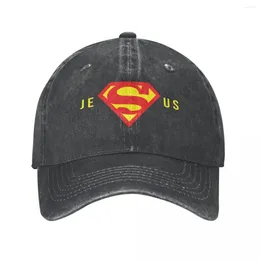 Ball Caps Super Jesus Washed Baseball Cap Hat Men Women Christian God Spring Autumn Vintage Casquette Gorras