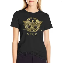 Women's Polos Roman Empire Emblem - Vintage Gold T-Shirt Funny T Shirt Cute Clothes Aesthetic Clothing Black T-shirts For Women