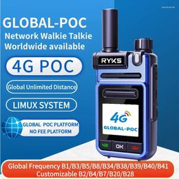 Walkie Talkie 4G Full Band Two Way Radio MINI Sim Card Global-intercom Phone Outdoor Ham Long Range 5000km Pair (no Fee) Plartfr