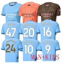 24 25 HAALAND SOCCER JERSEYS 4TH Chinese New Year OF THE Dragon DOKU RODRIGO GREALISH MANS FODEN CITIES DE BRUYNE 2024 2025 footbl shirts kids kit champions