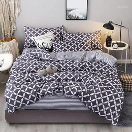 Bedding Sets Fashion Set 4pcs/3pcs Duvet Cover Soft Cotton Bed Linen Flat Sheet Pillowcase Home Textile Drop Ship 23