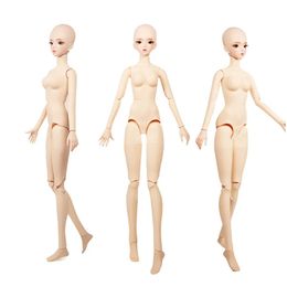 1/3 BJD Dolls Body Makeup head White Skin Girls Nude Mjd Doll Body 60cm PVC Material 26 Movable Jointss Doll Parts for Diy Toy 240520