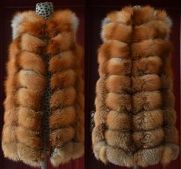 Winter Red Fox Fur Vest Female Real Long Women Red Fox Fur Waistcoat Natural Fox Fur Waistcoat Long 2011126000212