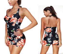 One Piece Swimsuit Shorts Flat Flower Womens Swimwear Bathing Suit Backless Swim Wear 2019 New Push Up Swimming Suit For Women C193777436