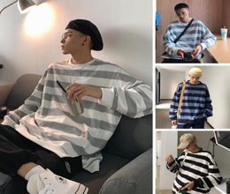 Men039s Hoodies Sweatshirts Men Woman 2021 ONeck Loose Mens Striped Korean Male Colourful Sweatshirt Clothes Autumn2947339