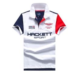 Global England Fashion Men Hackett Polo Shirts Aston Martin HKT Racing Sport Polos GB London Brit Tees Shirt White Red9476239