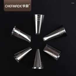 Baking Tools Learn To Cook Stainless Steel Seamless Welding Piping Mouth Set Cookie Cream Cake Flower Bag 6-piece Set.
