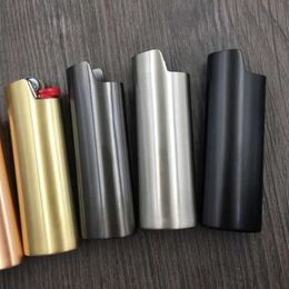 Lighters Metal Armored Full Size Lighter Bag Ice Mirror IC Size J6 Light Box Cover Bracket for Bic J6 S24513